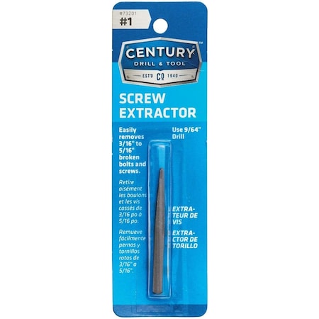 Century Drill & Tool Century Drill & Tool No 1 Straight Flute Screw Extractor 73201